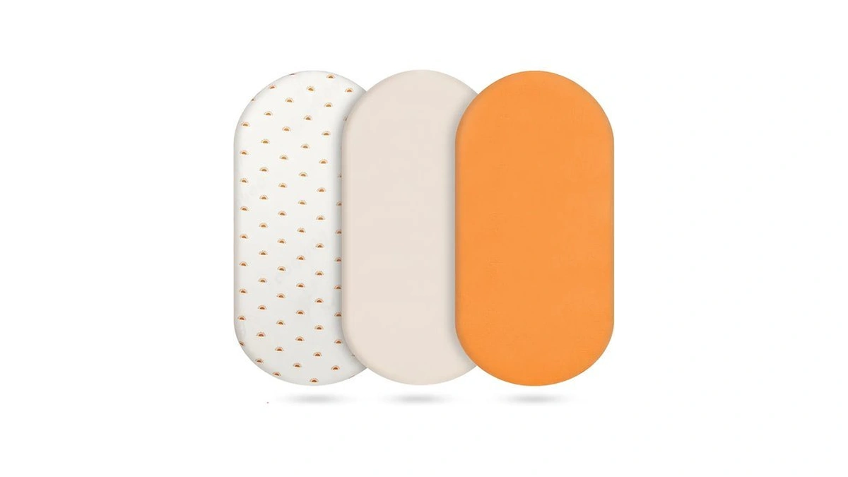 Baby Bassinet Sheets Cotton 3 Pack, Orange