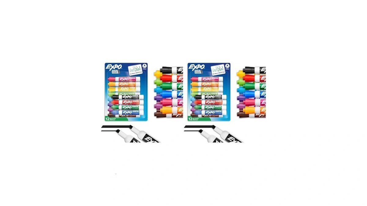 Expo Dry Erase Markers, Low Odor Ink, Assorted Colors, Chisel
