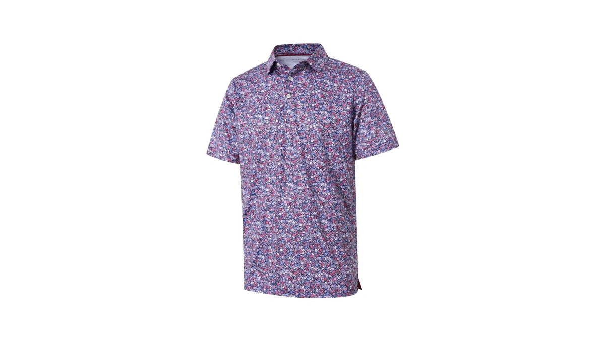 Golf Shirts For Men Dry Fit Short Sleeve Floral Print