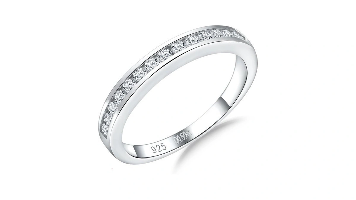 Lab-grown Diamond Wedding Band Moissanite Stackable Anniversary Women Ring