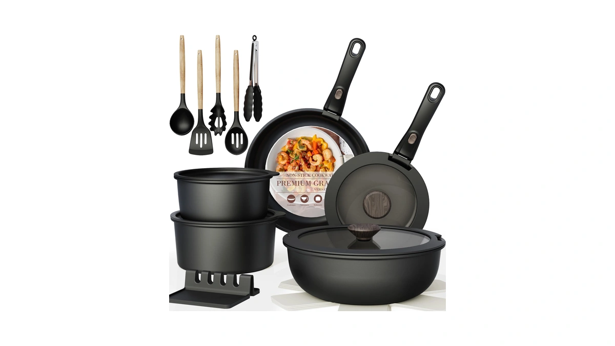 Amazon : Astercook 21 Pcs Pots And Pans Set Non S