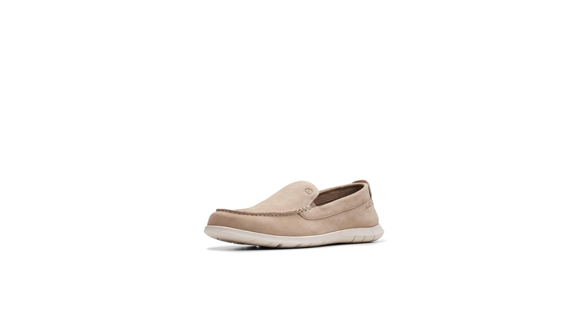 Clarks Collection Men's Flexway Step Moccasin, Sand Suede, 11.5 Medium
