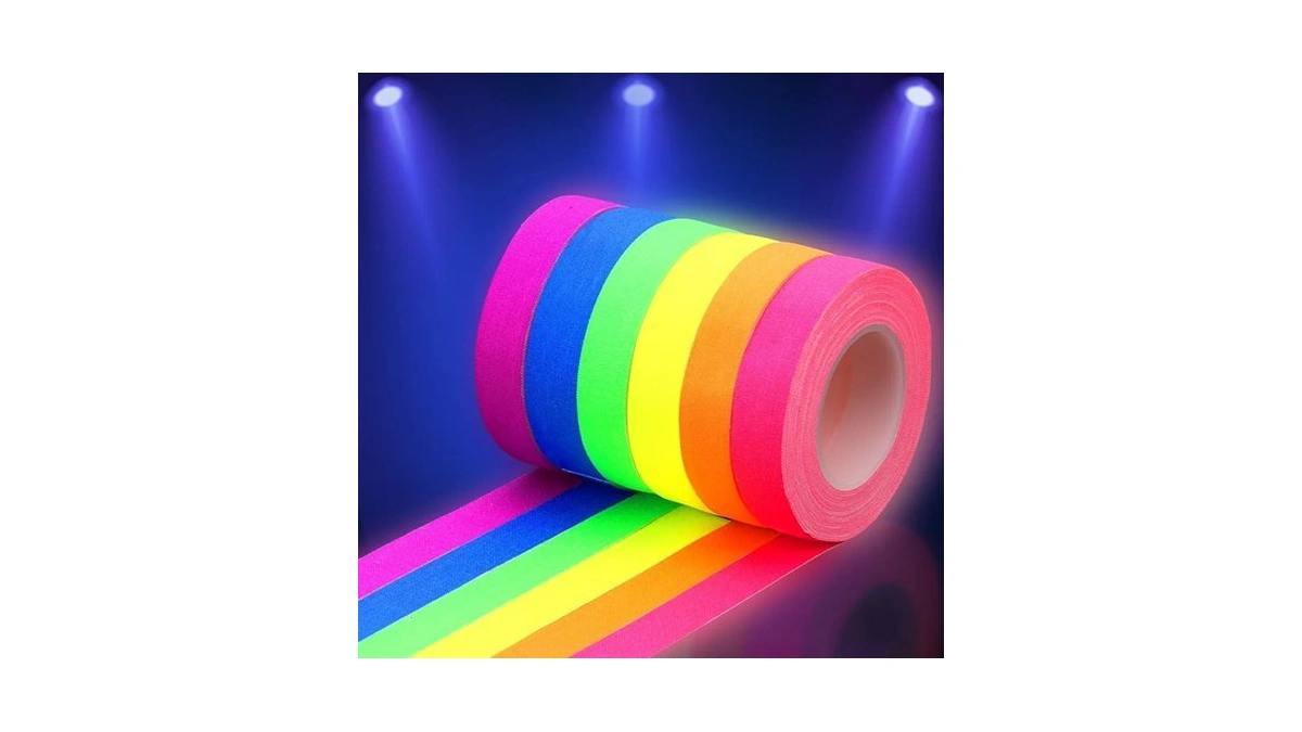 6 Colors Glow Neon Gaffer Cloth Tape, 35 Ft X