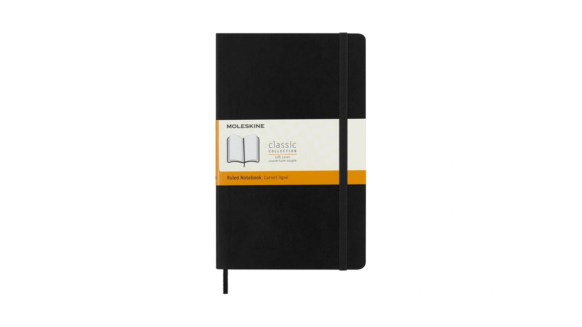 "moleskine Classic Notebook, Soft Cover, Large (5"" X 825"") Ruled/lined,
