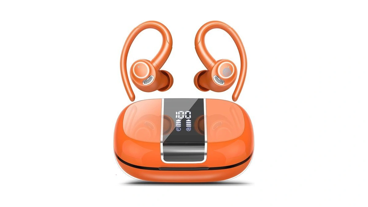 Wireless Earbuds With Earhook, 48h Deep Bass/enc Mic Ear Bud