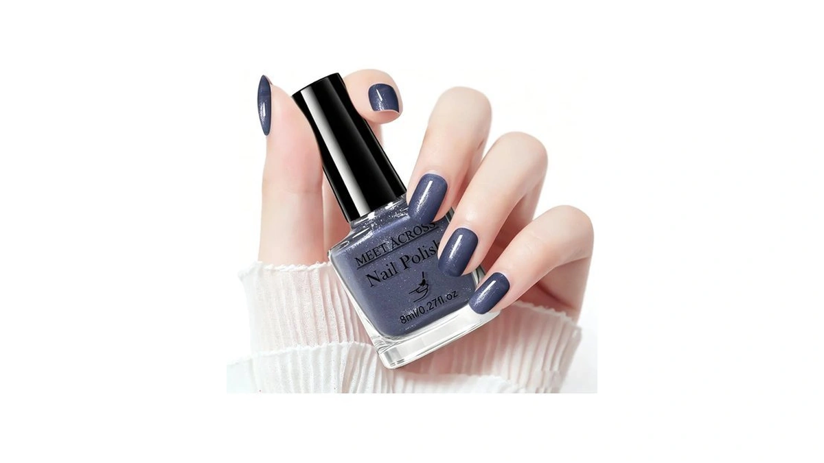 Meet Across 2pcs Grey Nail Polish Set Non Gel, Gray
