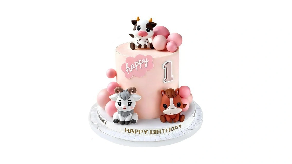 14 Pieces Farm Cake Decorations With Horse, Cow, Sheep, Farm