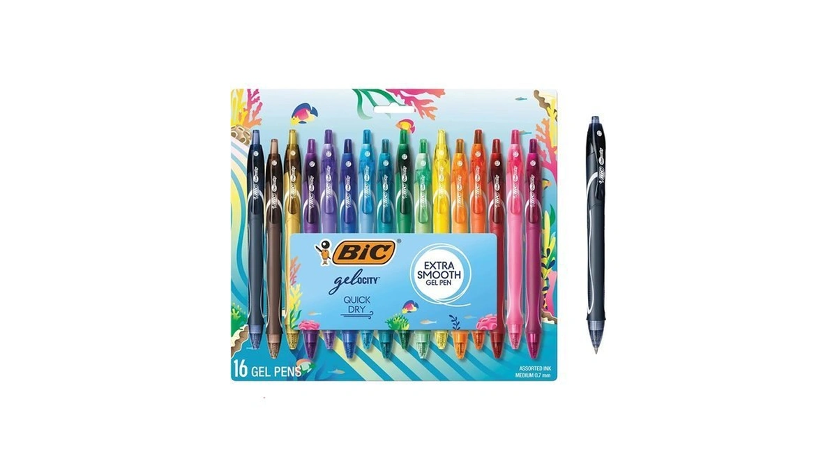 Bic Ocean Themed Gel Pens, Assorted Colors, Medium Point, 0.7
