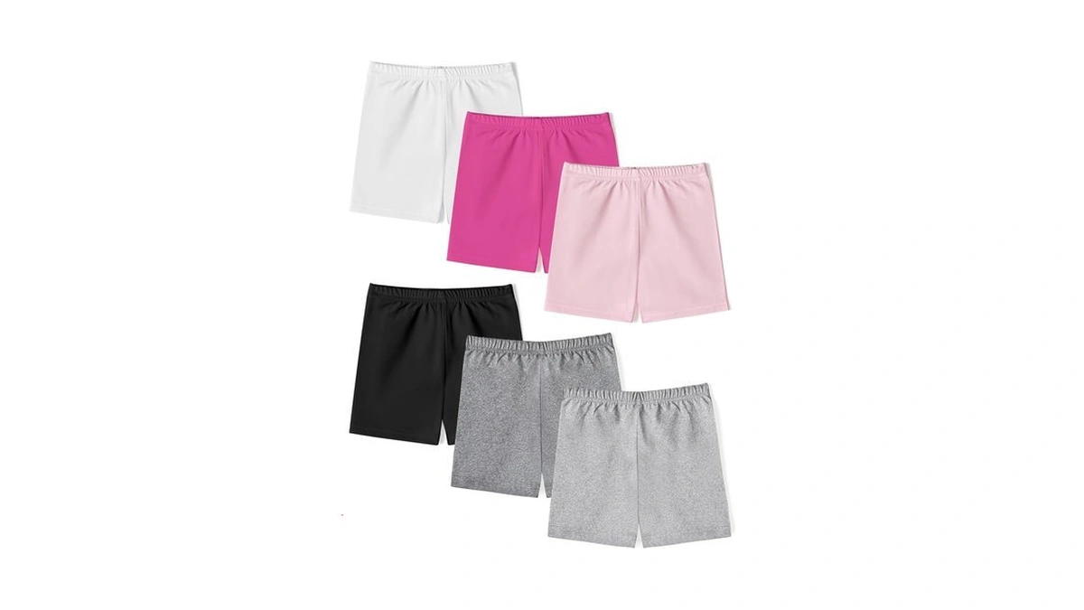6 Pack Toddler And Girls Bike Shorts For Under Dress,