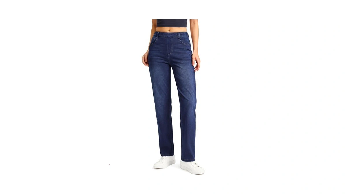 Rammus Straight Leg Jeans For Women Dark Blue Denim L30
