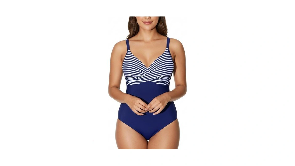Liznes Women's One Piece Swimsuit Tummy Control Bathing Suit Front