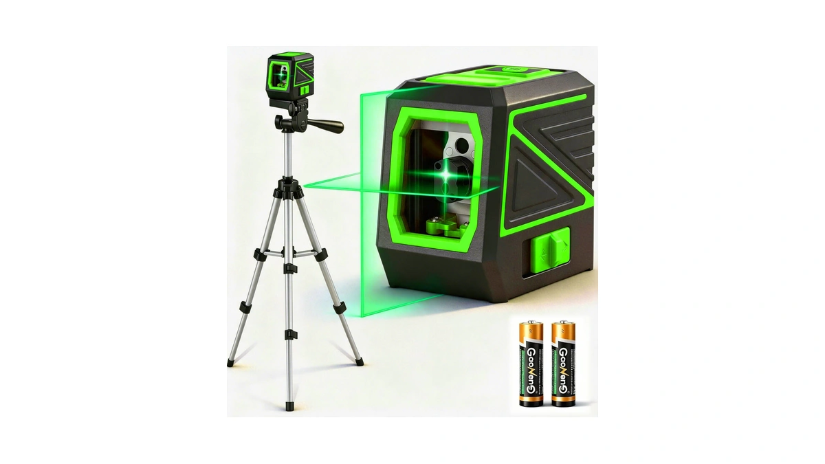 Laser Level With Tripod, 100ft Green Cross Line Rotary Laser