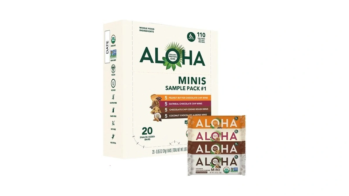 Aloha Organic Plant Based Protein Bar Minis | Variety Pack