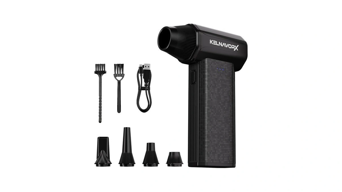 Kelnavorx Compressed Air Duster, 110000rpm Electric Air Duster, 3-gear Mini