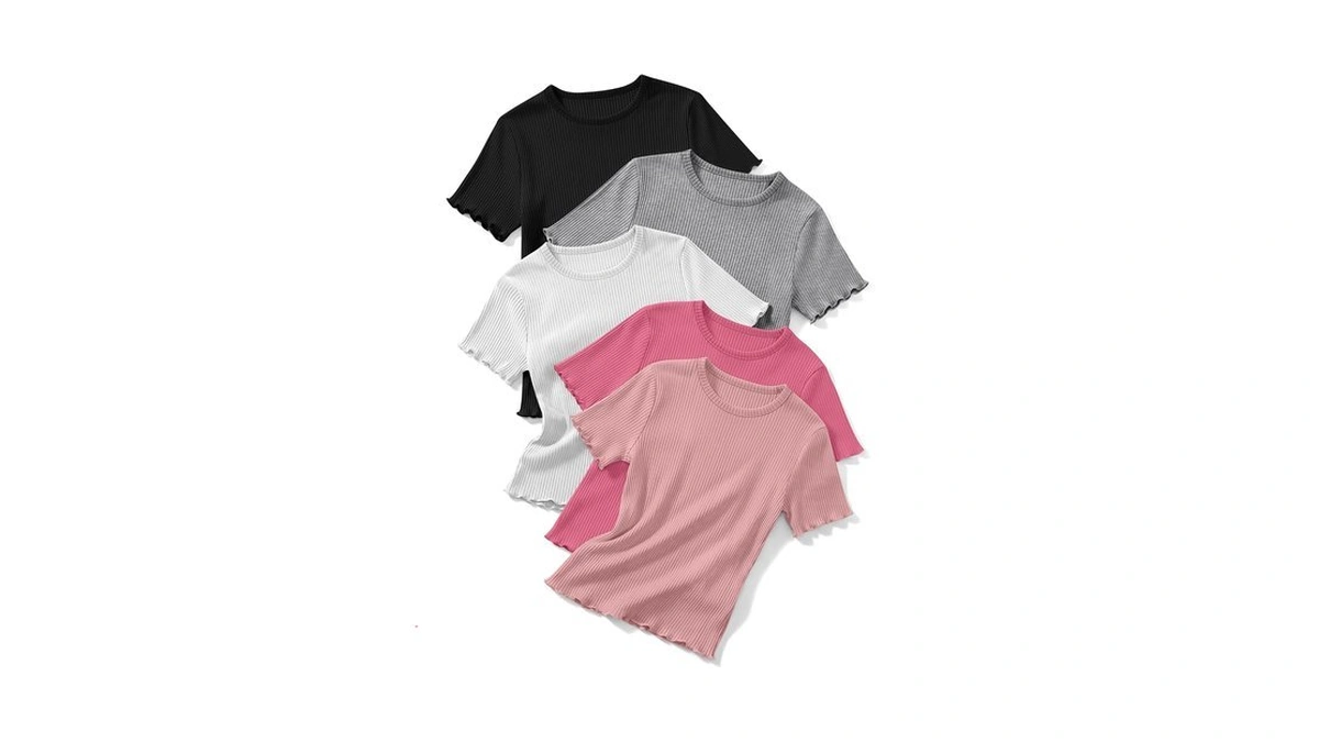 Lessonzoo 5 Pack Toddler Girls T-shirts, 5-color, 18-24 Months
