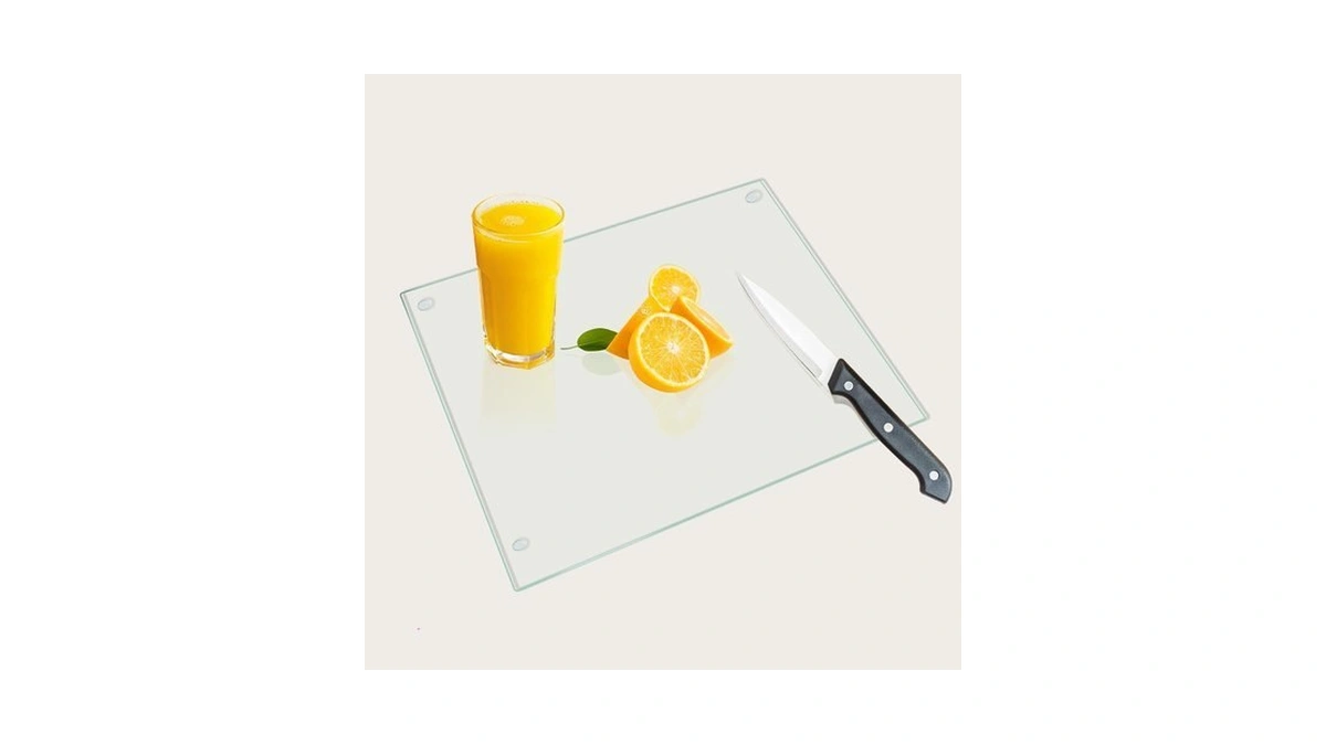Mymonfif Tempered Glass Cutting Board For Kitchen, Clear Glass Board