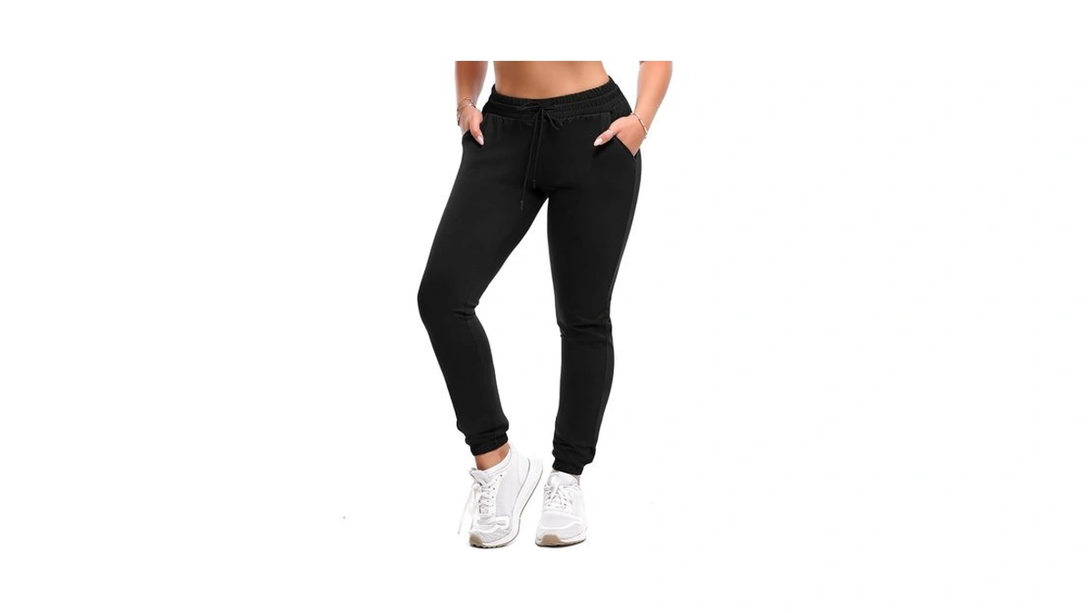 Sinophant Joggers For Women With Pockets Drawstring Sweatpants Black L