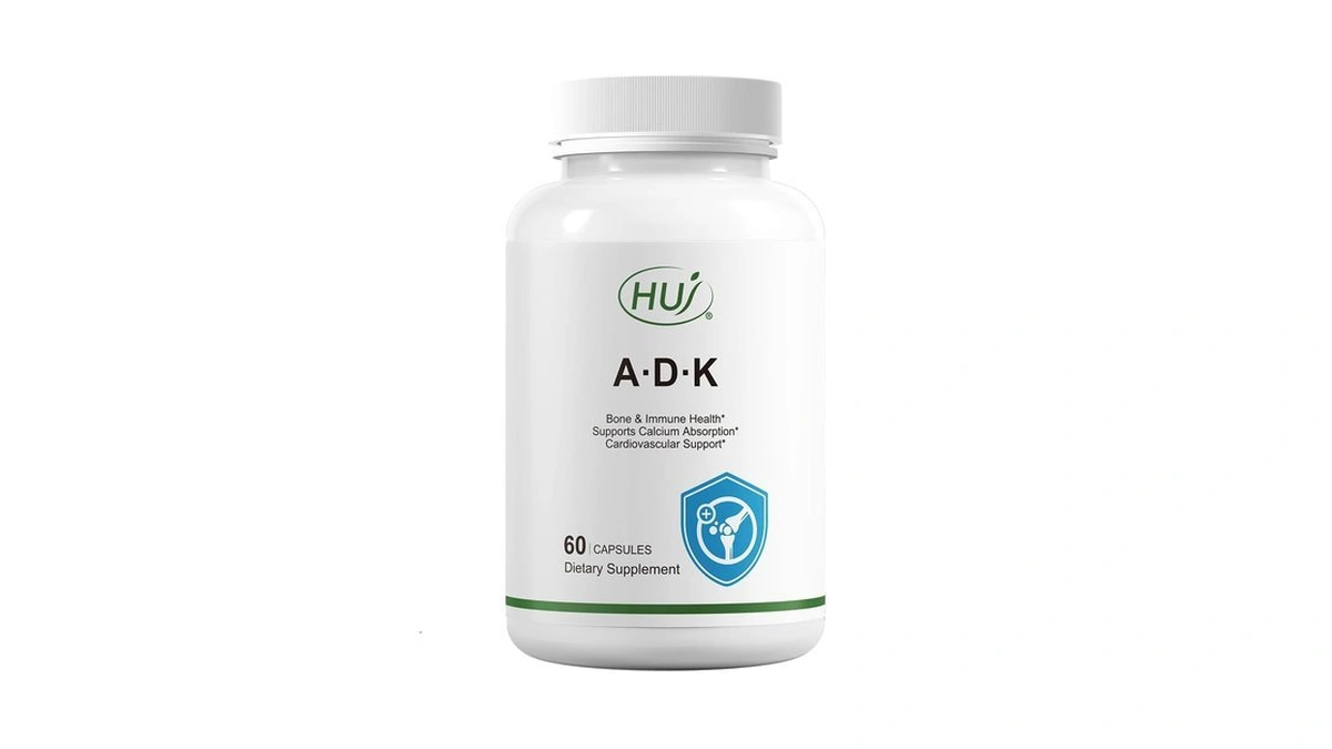 Huj Adk Supplement, 60 Capsules, Calcium, Vitamins A, D3, K2