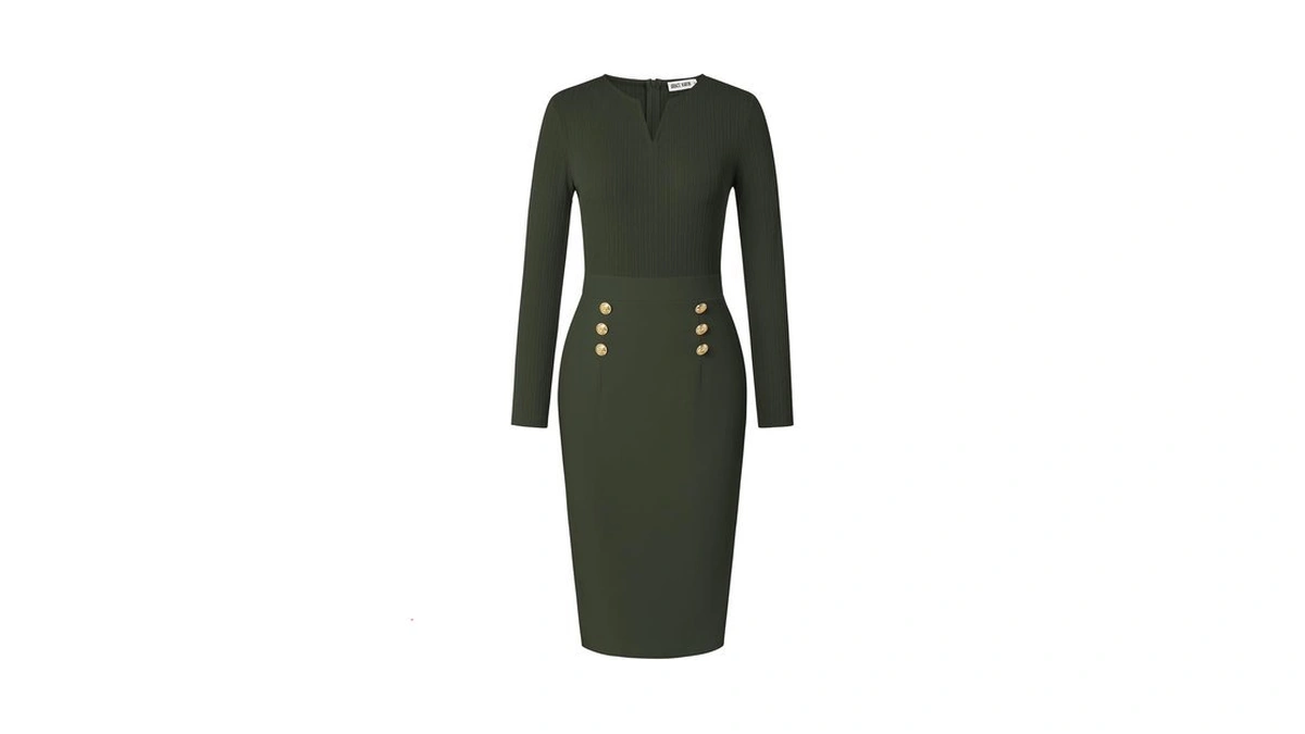 Grace Karin Women's 2026 Fall Long Sleeve Work Midi Dress