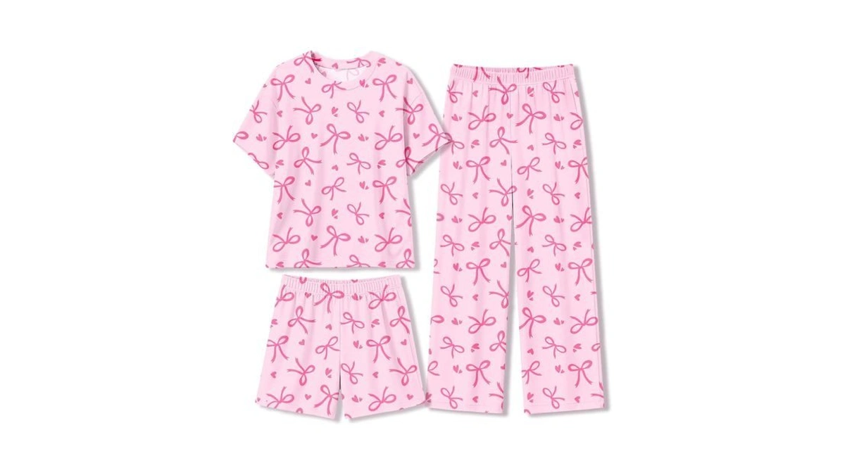 Petite&me Soft Girls Pajamas, 3-piece Set With Shorts And Pants