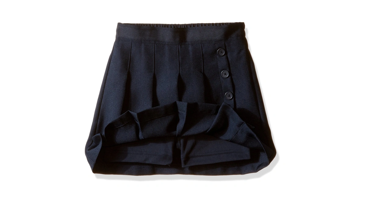 Nautica Girl's School Uniform Pleated Pull-on Scooter Skirt With Undershorts,