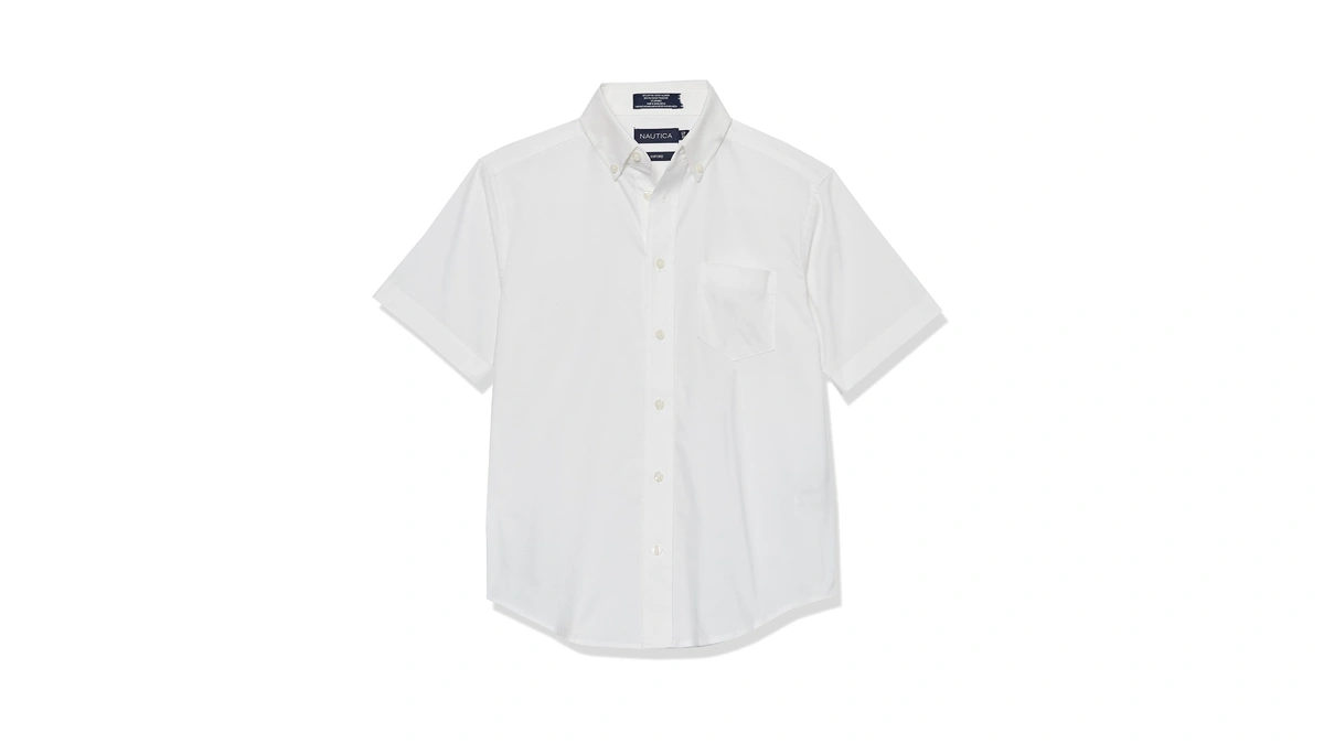 Nautica Boys School Uniform Short Sleeve Button-down Oxford Button Down
