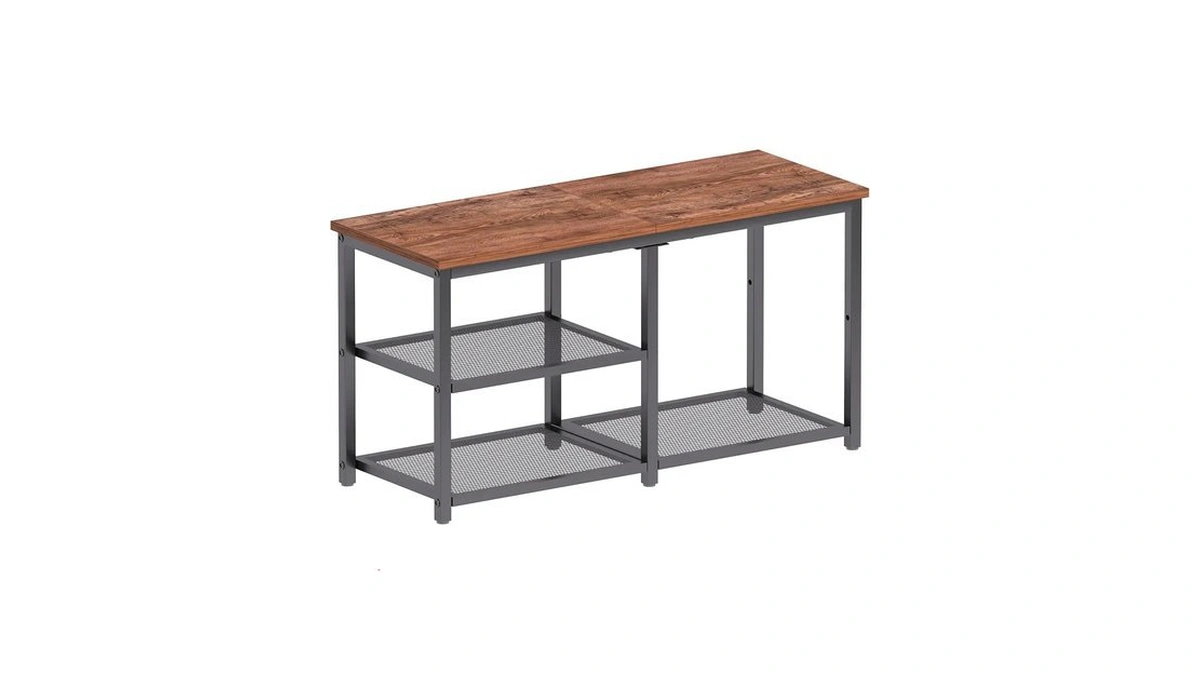 Chempfr Shoe Bench With Storage, Shoe Rack Organizer, Spacious Wood