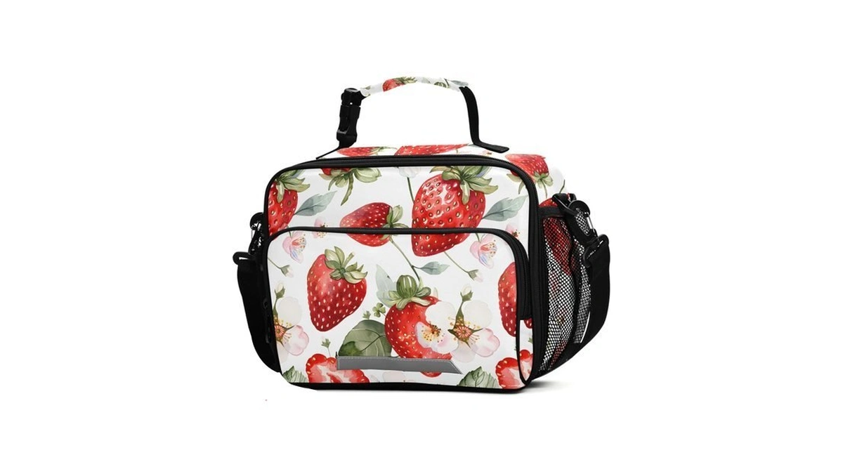 Alaza Strawberries Girls Lunch Box Kids Lunchbox Insulated Reusable Meal