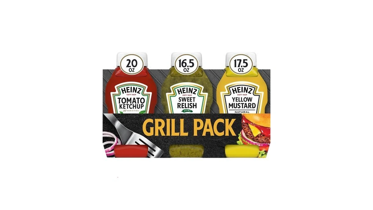 Heinz Tomato Ketchup, Sweet Relish & Yellow Mustard Grill Pack,