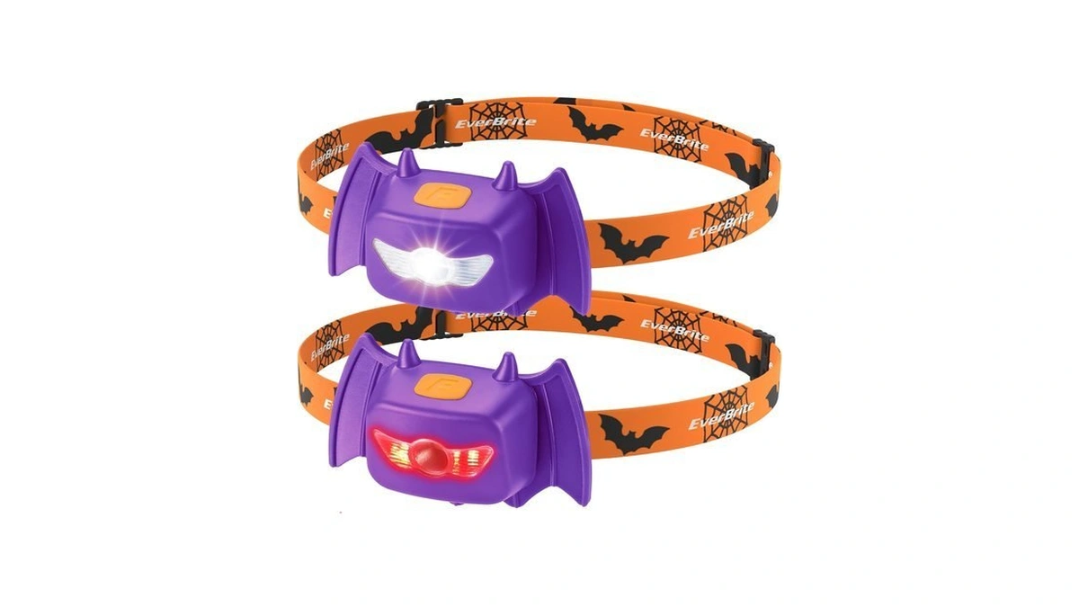 Everbrite Halloween Bat Headlamps, 2 Pack Kids Head Lamps With