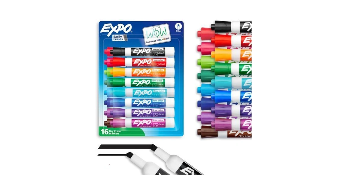 Expo Dry Erase Markers, Low Odor Ink, Assorted Colors, Chisel