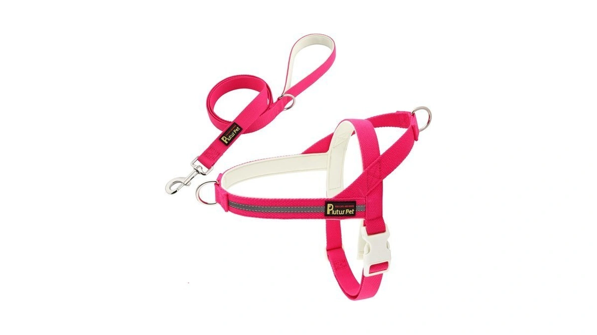 Plutus Pet Cotton Dog Harness And Leash Set, Reflective And