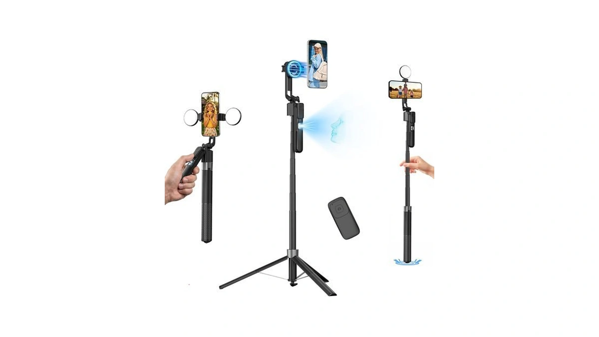 Magnetic Phone Tripod With Light For Iphone Magsafe 70.9'' Auto