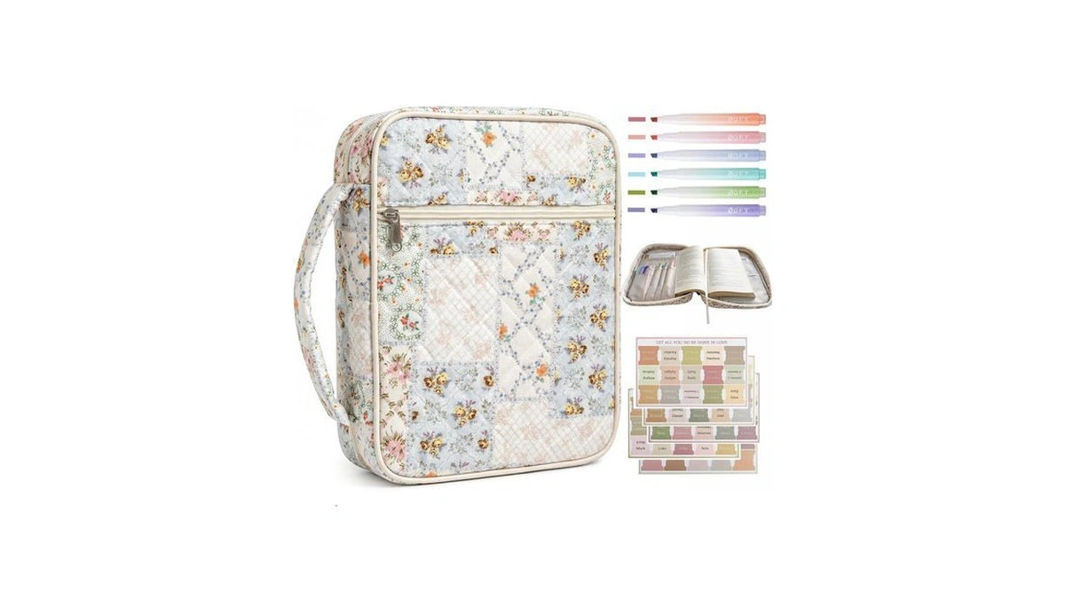 Envysun Large Bible Cover Case For Women - Quilted Bible
