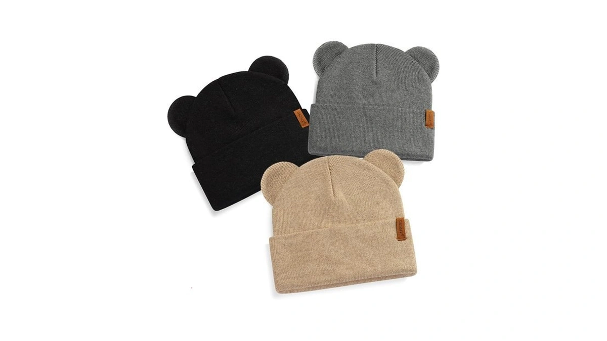 Danmy Baby Beanie Warm Winter Hat With Bear Ear For