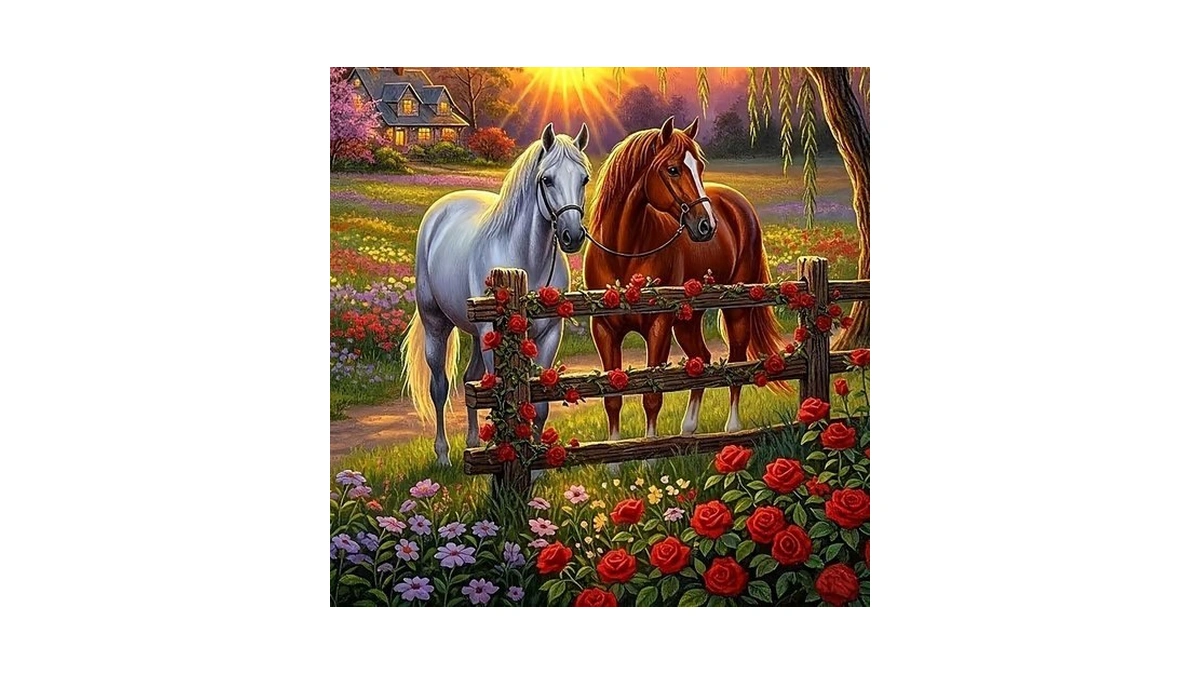 Hhmatits Horse Diamond Art Kits For Adults, Diamond Painting 14x14in