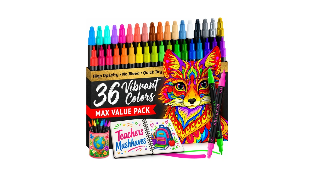 Artistro Precision Dual-tip Acrylic Paint Marker Pens - Set Of