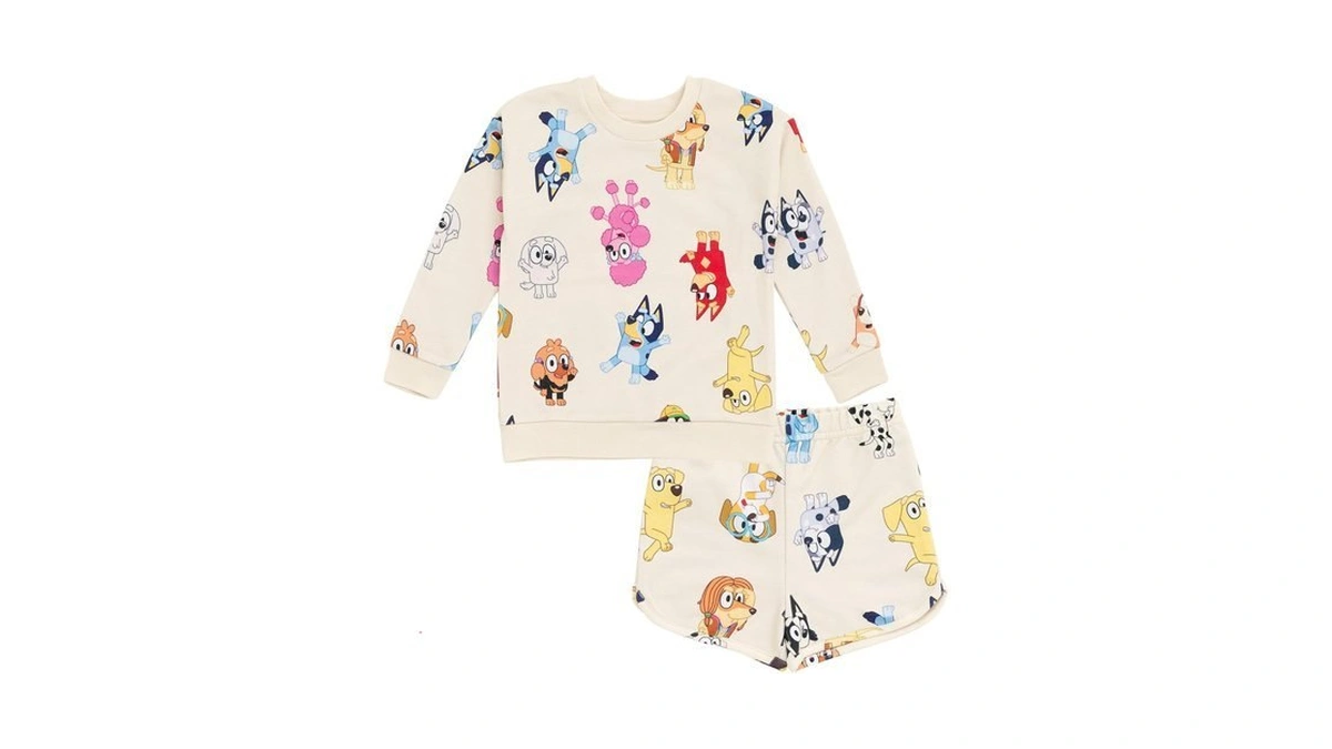 Bluey Bingo Chloe Little Girls French Terry Sweatshirt And Shorts
