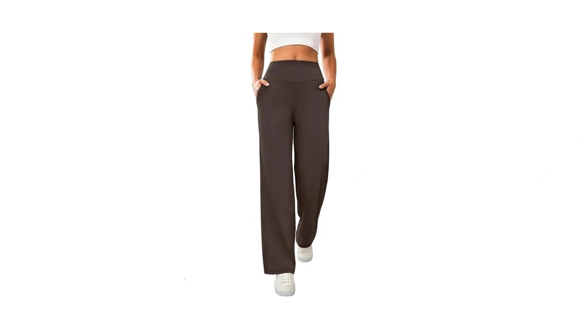 Dlooda Womens Wide Leg Yoga Pants High Waisted Trousers With