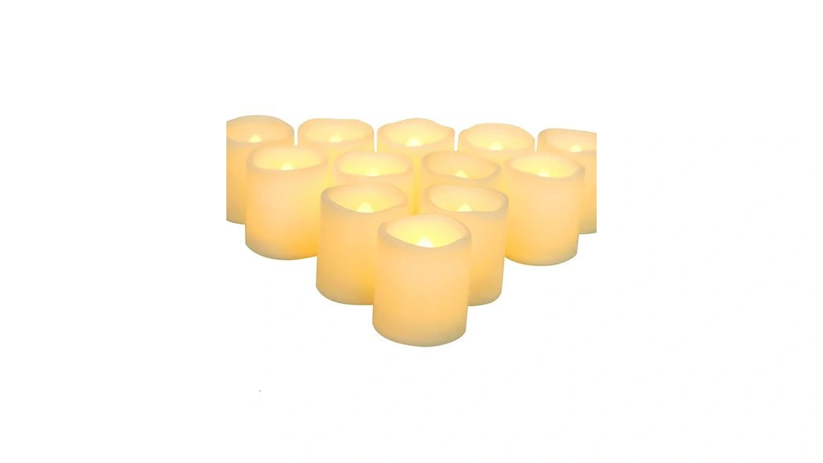 Battery Operated Flameless Led Votive Candles Warm White Light 12