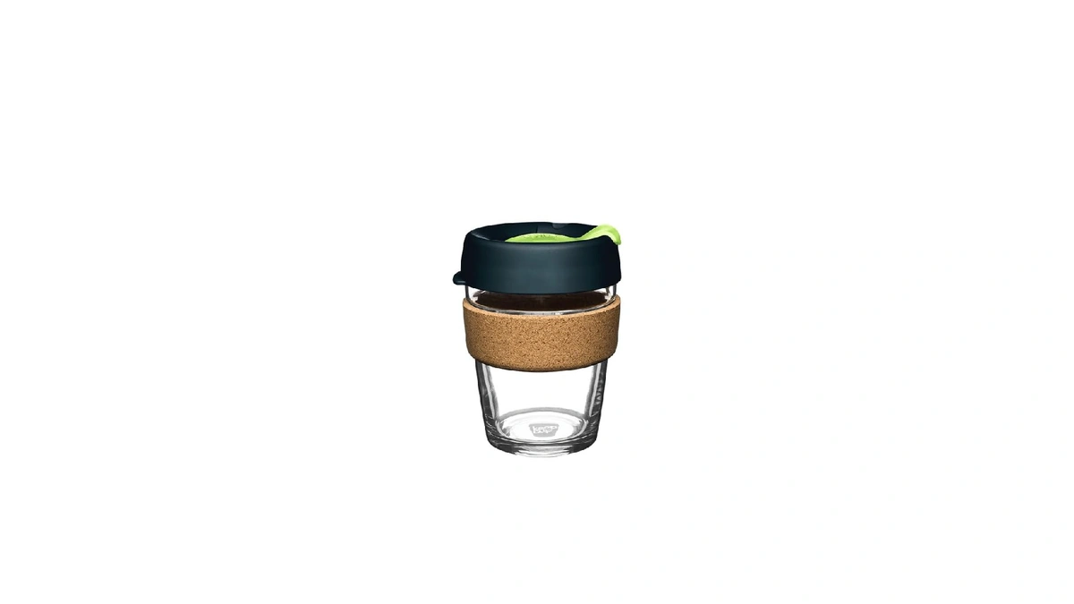 Keepcup Brew Cork, Reusable Glass Tumbler With Natural Cork, Tall