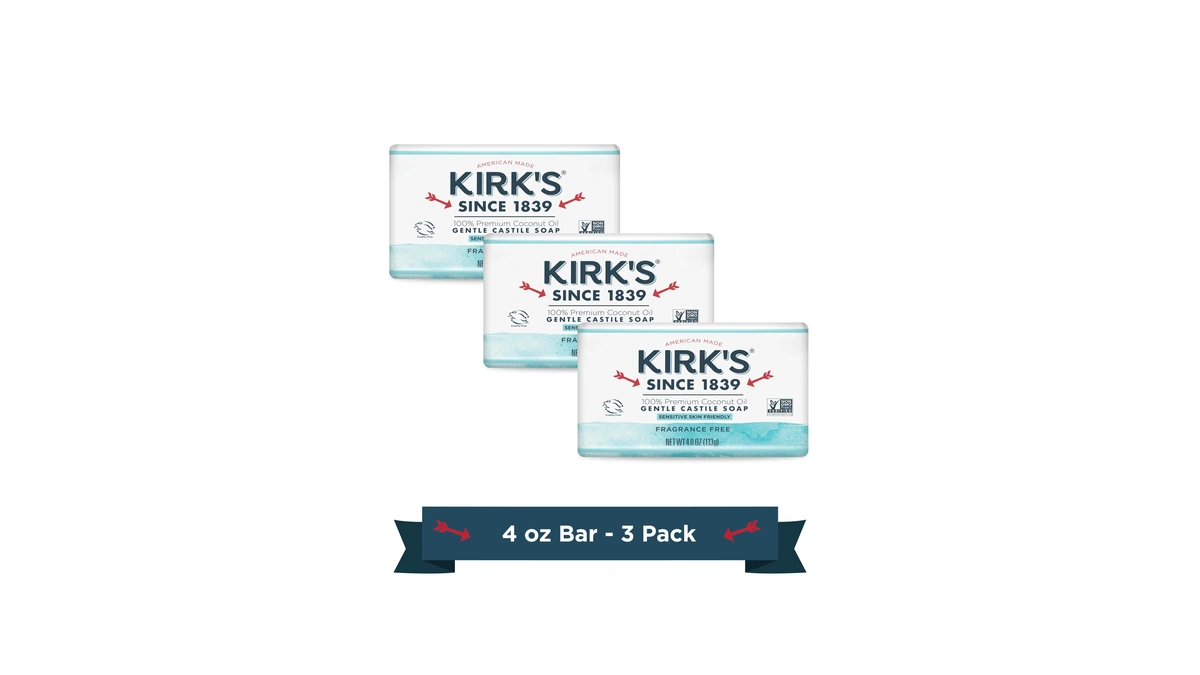 Kirk's Fragrance Free Castile Bar Soap (pack Of 3)