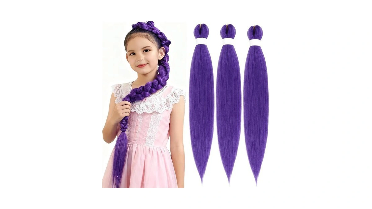 Purple Braiding Hair 30 Inch Pre Stretched Crochet Braiding Hair