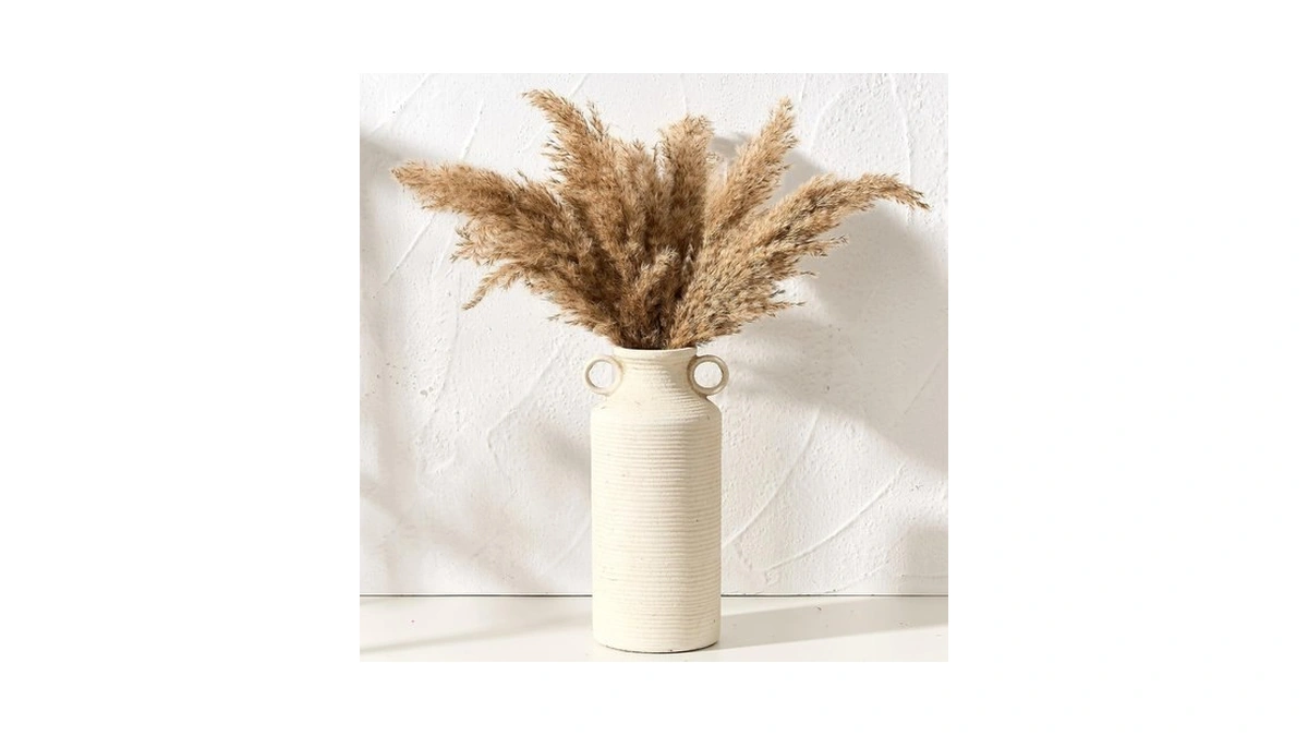 Vaseking Ceramic Rustic Vase With 2 Round Handles, Antique Farmhouse