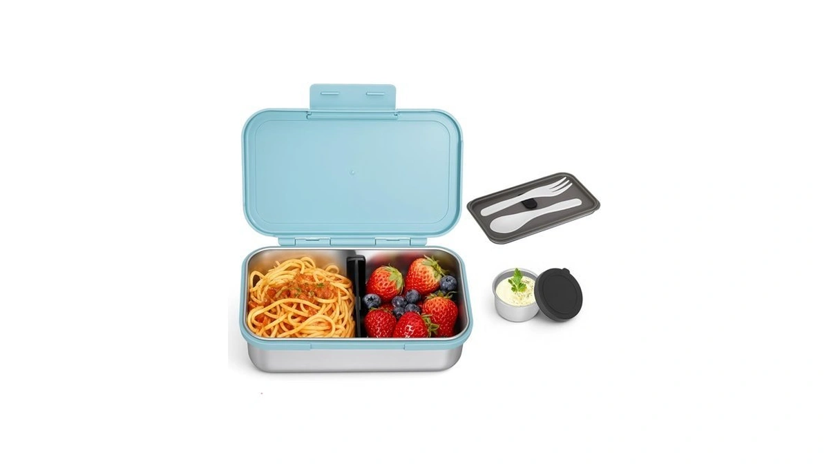 Reeple Stainless Steel Lunch Box, Leak-proof Metal Bento Box With