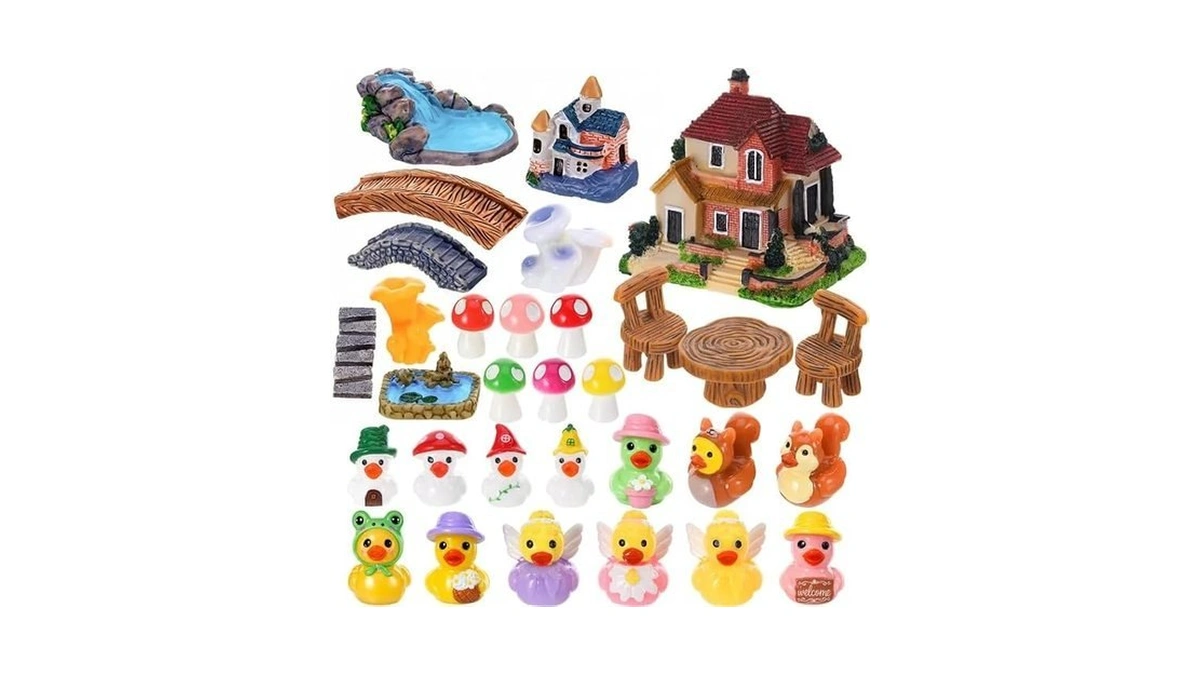 Ggstddup 36 Pcs Fairy Garden Accessories Miniature Figurines Decor Set