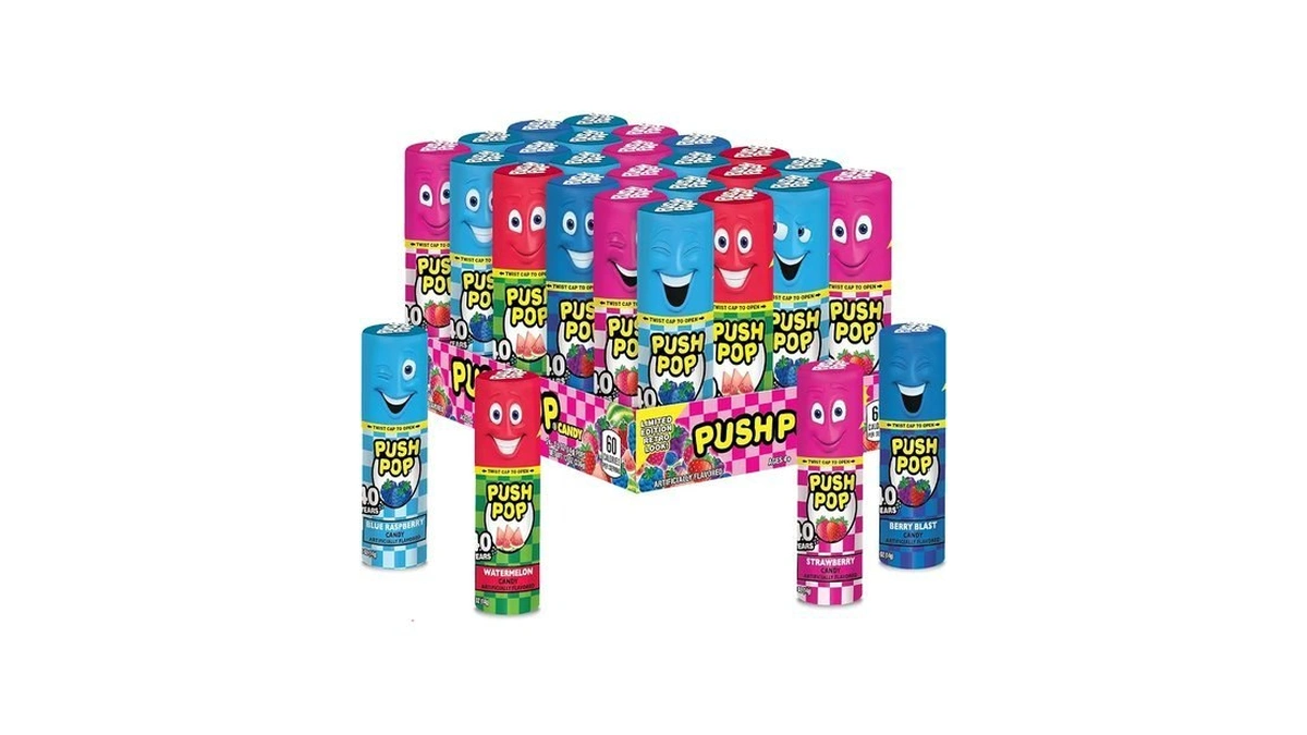 Push Pop Candy Lollipops - Individually Wrapped Variety Candy Party