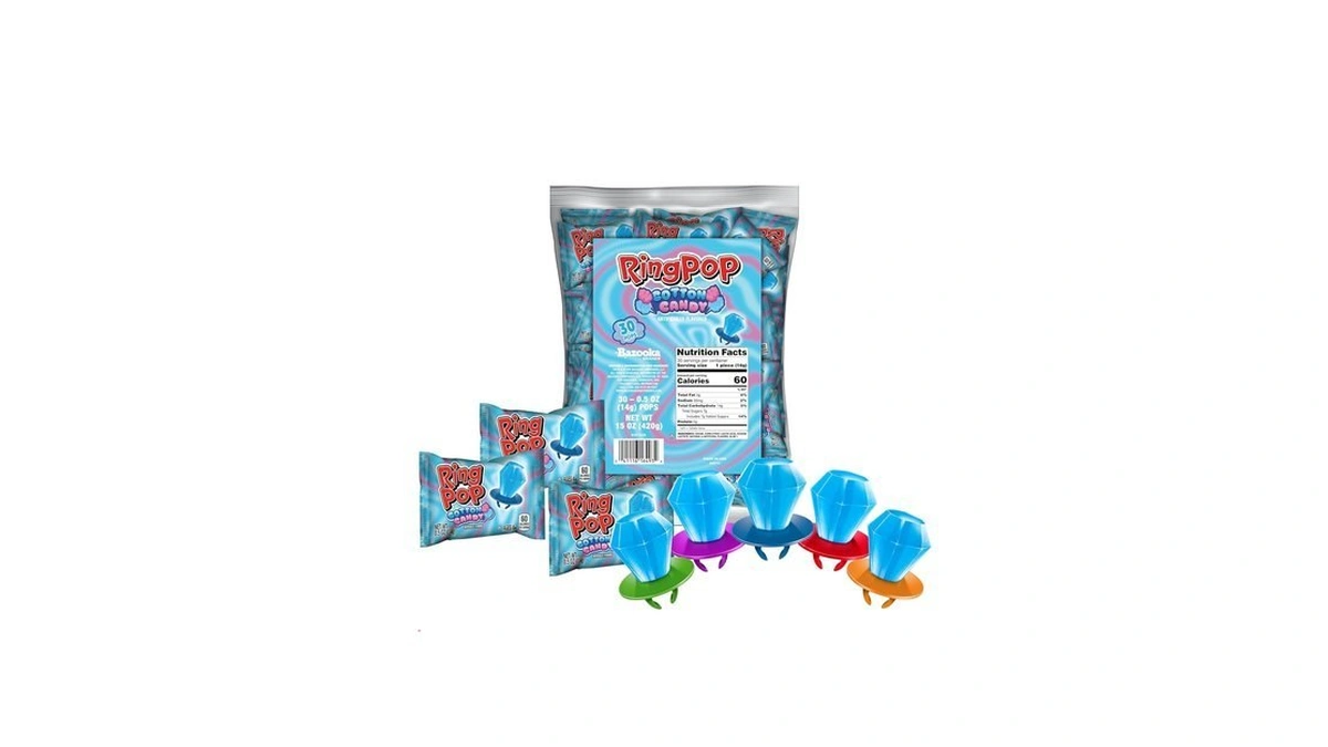 Ring Pop Individually Wrapped Cotton Candy Flavored Lollipop 30 Count
