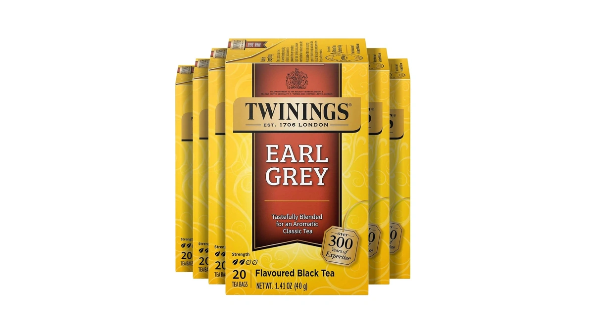 Twinings Earl Grey Black Bergamot Caffeinated Tea Bags, 20 Ct