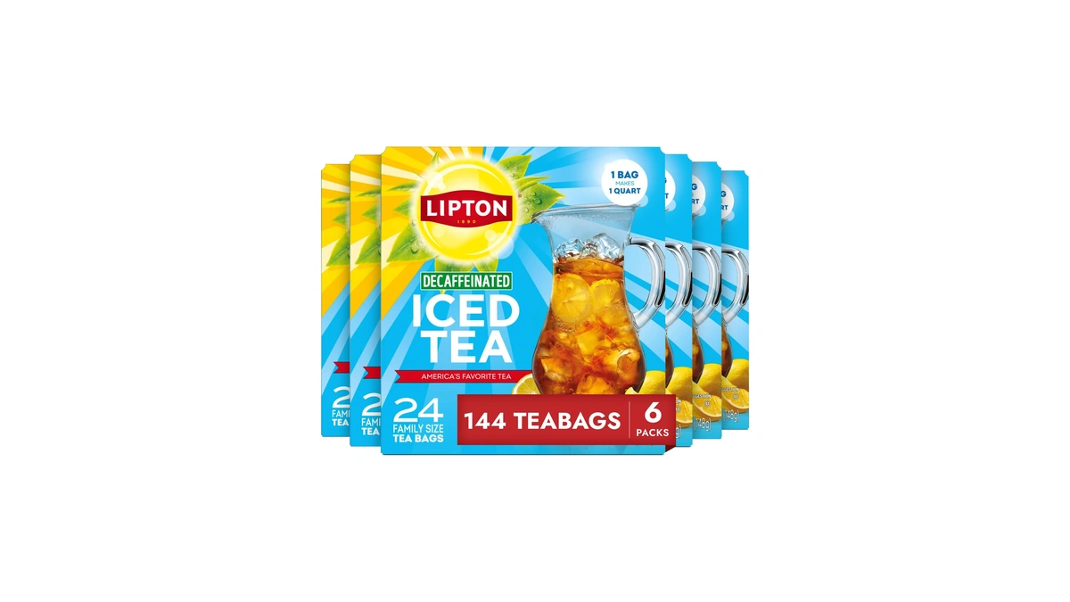 Lipton Decaf Black Iced Tea Bags, Family Size, 144 Count